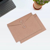 크라프트 단추 봉투 A5용지 문서 서류보관-가로황 1P