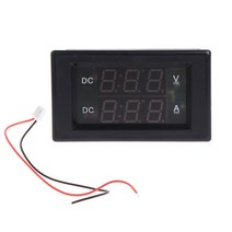 DC 600V 20A 듀얼 디지털 전압 미터 전류계 볼트 앰프 테스터 게이지 미터 빨간색+녹색 LED, 검은색