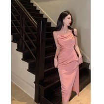김세정 김태리 쉬폰 신민아 패션 미시 피로연 루즈핏 슬림 h라인 서하얀 새틴 원피스