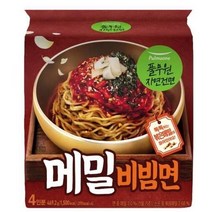 풀무원 자연 건면 간편 요리 메밀 비빔면(4개입) 고급진 풍미 간식 식사대용 469.2g, 1세트