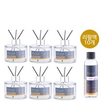 레이나퍼퓸 공병6개+리필150mlx10+스틱10세트+선물박스, 투명화분병6개_코튼블로솜10개