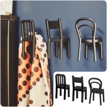 이케아 3p 유니크 모던 블랙 의자 체어 후크 고리 걸이 벽 소지품 생활 잡화 소품 수납 모자 마스크 열쇠 다용도 정리 인테리어 행거 장식 옷 머플러 거치대 FJANTIG 피안티그