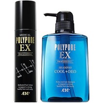 폴리퓨어 ex 샴푸 세트 (약용 육모제 120ml 약용 스컬프 샴푸 350ml), 쿨 타입(프리미엄 민트)
