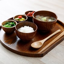 내추럴 감성 우드 2인 식기, 밀크화이트, 상세설명 참조