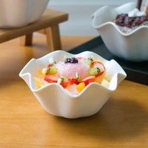 망고 빙수볼 소 도자기 샐러드 화채 빙수 그릇 볼, 1개