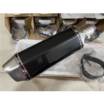 오토바이 머플러 CH moto r 탄소 섬유 모토 rcycle 배기 머플러 파이프 250cc 600cc 이스케이프 튜브 Nmax, 03 Type C with sticker
