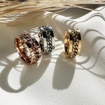 갤러리에이 2개이상 구매 할인/[회전체인 베이직] 써지컬스틸 데일리 돌아가는 체인 링 반지