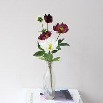 우아한 헬레보루스 조화꽃가지 장식(2color), 버건디
