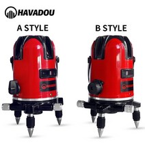 360도 레이저 레벨기 8라인 12라인 HAVADOU 5 라인 6 포인트 적색 레벨 ° 셀프 레벨링 조정 수직 수평 회전 LD 635nm 가시성, 중국, 옷 가방