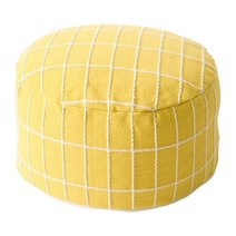 Unstuffed Pouf Cover 방수 보헤미안 코튼 린넨 콩 가방 큐브 발 의자 오스만 Pouffe 커버 파티오 침실 거실 결혼 선물, 노란색, 폴리에스터면