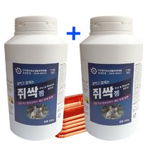 쥐약 쥐싹젬 1 000g (500gX2통) 덩어리 쥐약 쥐덫 쥐퇴치 설치가 편리한 먹이통 포함, 500g, 2개