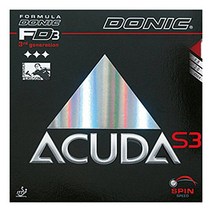 DONIC(도닉) 탁구 아쿠다 S3 뒤 소프트 러버 레드 1.8 AL050
