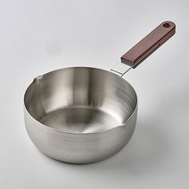 국내산 레카 통3중 우드핸들 스텐 편수 냄비, 지름 18cm