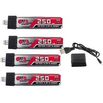 GNB HV Lipo 배터리 충전기 세트 1S 250mAh 3.8V4.35V 30C60C QX65 블레이드 나노 QX CPX MSR 인덕트릭스 FPV Tiny7 Beta65S 드론, [05] 보라색
