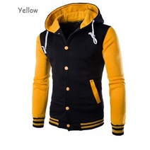 바이크자켓 가죽 간지사용자 정의 로고 남성 후드 재킷 봄 가을 긴 소매 슬림 맞는 캐주얼 Sportwear 야외, [06] XXXL, 09 yellow no logo