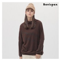 보니스팍스 레터링 가오리핏 터틀넥 티셔츠-MF99TS212