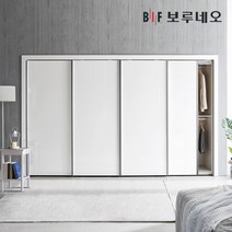보루네오 300cm 샤인 슬라이딩 붙박이장 10자, 그레이 300cm