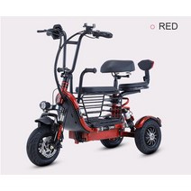 팻전기자전거 소형 접이식 전기 세발 자전거 미니 홈 운송 남녀공용 애완 동물 산책, 3.Red