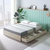 [가구야]기간한정! 통깔판 서랍형 침대+매트리스, 싱글(화이트)