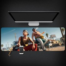 Grand Theft Auto 마우스 패드 GTA5 마우스 패드 대형 컴퓨터 게임 노트북 키보드 마우스 장패드 책상 패드 pc 게임 모바일 게임 캐릭터 마우스패드, 08_300x800mm | 4mm