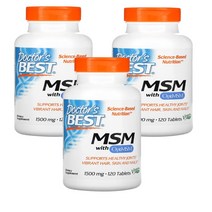 닥터스베스트 MSM 식이유황 1500mg 120타블렛 옵티 엠에스엠 3개 셋트, 1개