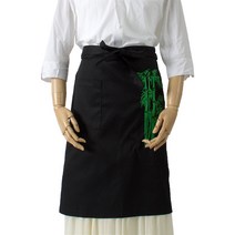 DAE90 대나무자수 중식 일식 한식 식당 허리 앞치마, DAE90 검정