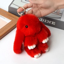 열쇠 고리 키링 키홀더 21 color rabbit keychain ring 솜털 진짜 모피 pompon bunny trinket key chain charm cute key