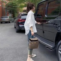 여성 드라마협찬 셀럽 미니멀 화이트 고급 셔츠 봄여름 자외선차단 치크 블라우스