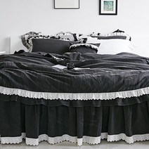 류금숙 여자의순수 광목워싱 프릴 홑겹 이불 베개 롱침대커버 세트(SS/Q/K/SK)