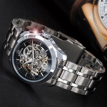 디엔 남자 남성 오토매틱시계 메탈밴드시계