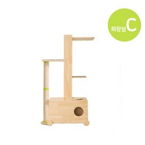 레써니 화장실캣타워 냥이 원목가구 캣폴 심플 놀이터 C타입, 단일옵션
