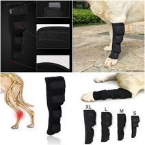 강아지 쓸개골보호대 다리보호대 1PC 수호자 중괄호 부상 복구 다리 개 무릎 지원 뒷다리 호크 조인트 랩 애완 동물 관리, [01] Black, [03] L