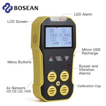 관로탐지기 배관 탐지기 하수구 막힘 Bosean 멀티 가스 검출기 미터 H2S CO LEL 4 in 1 산소 황화수소 일산, 01 4 in 1 gas detector