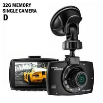 블랙박스 가성비대시 캠 블랙 박스 자동차 DVR 카메라 비디오 레코더 사이클 미러 렌즈 녹화 후면보기 HD, No rear lens, 32G  TF CARD