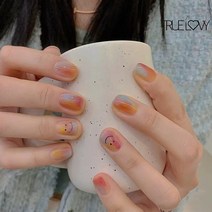 [24tips] 트루러비 벨론 무지개 패션 시선집중 귀여운 눈에뛰는 유행 새로운 심플한 러블리 개성만점 세련된 감각적 특이한 블링블링한 스마일 붙이는 셀프 네일팁, LK13302