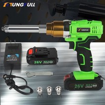 너트 리벳건 에어 자동 수동 전동 리벳 어댑터 26v 전기 리벳 총 3000mah 무선, 26v 2pcs 배터리