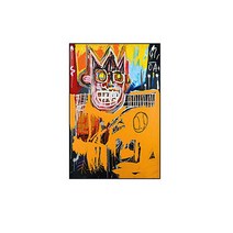 Jean-Michel Basquiat 장 미쉘 바스키아 작품 / 호텔 카페 거실에 걸면 좋은 캔버스 그림액자 01, 블랙