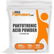 벌크서플먼트 BulkSupplements Pantothenic Acid 비타민B5 판토텐산 분말 100g, 5팩
