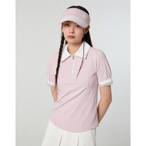 헤지스 골프 여성 ONLINE 특가핑크 퍼프소매 하프집 티셔츠 HWTS3B474P2 311528