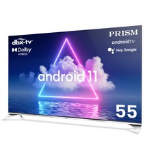 프리즘 55인치 안드로이드11 스마트 UHDTV A5511i 크롬캐스트 블루투스5.1지원, 스탠드 기사설치