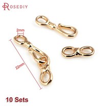 22x4MM 27x5MM 36x7MM 24K 골드 컬러 황동 목걸이 팔찌 걸쇠 커넥터 Diy 쥬얼리 결과 액세서리, [01] 30743-24K Gold Color
