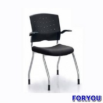 ForU2 회의용 고정의자 플러키 팔유 사출 쿠션 바퀴의자 책상의자 중역의자 사무용의자, 블랙