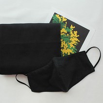 언니야원단 마스크원단) 면100% 이중거즈 무지 데일리 블랙 컬러