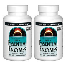 소스네츄럴 에센셜 엔자임 500mg 소화효소 240캡슐 2병, 단품, 단품