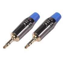 2x 범용 3.5mm 1/8 AUX 스테레오 오디오 헤드폰 이어폰, 65.5mm, 아연 합금, 그레이 블루