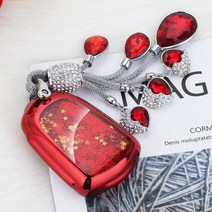 캐딜락 키홀더 타입 XTSATSXT5SRXATSLCT 6차키지갑 껍데기 단추 남성 여성 4684001080, 풀커버 레드 엔젤 눈물 방울