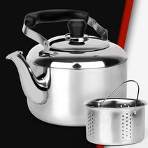 스텐레스 보리차주전자 차망 대용량 주전자, 리빙아트 제로 스텐 주전자 5L(차망)
