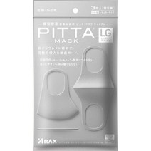 일본직발송 6. 삐타마스크 핏타 마스크(PITTA MASK) GRAY 레귤러 사이즈 3매입 B084WKVRHT
