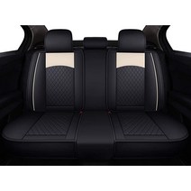 Aierxuan 자동차 앞좌석 커버 가죽 방수 쿠션 범용 핏 혼다 어코드 시빅 토요타 코롤라 하이랜더 포드 포커스 피에스타 퓨전 이스케이프 닛산용 (전면 2개 블랙-그린)51344, Rear Seat/Black-Green