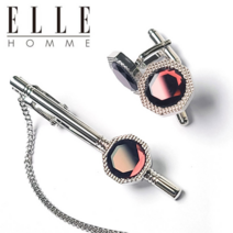 엘르옴므 ELLE HOMME 엘르옴므 넥타이핀/커프스 세트-보르도